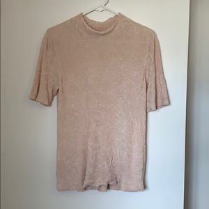 Blush mock neck top